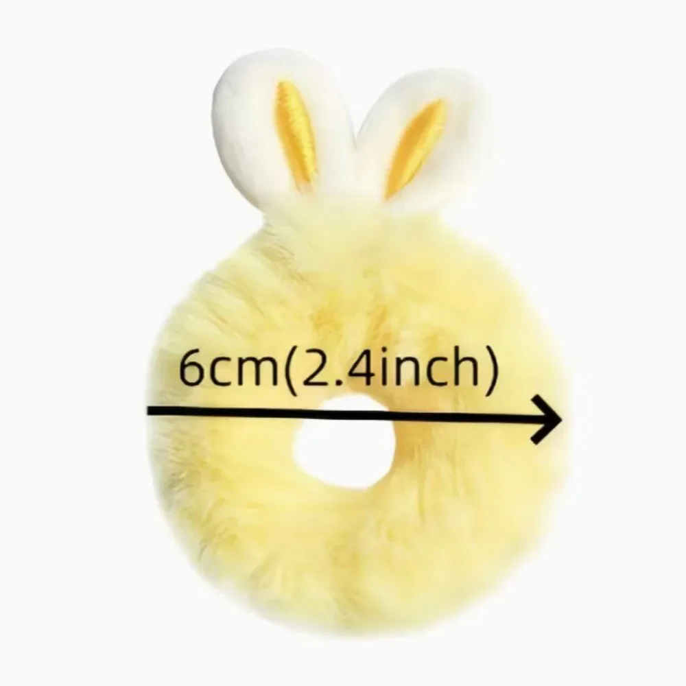 Fluffy Bunny Ear Hair Ties Faux Fur Rabbit Ponytail Holders Easter Scrunchies 2